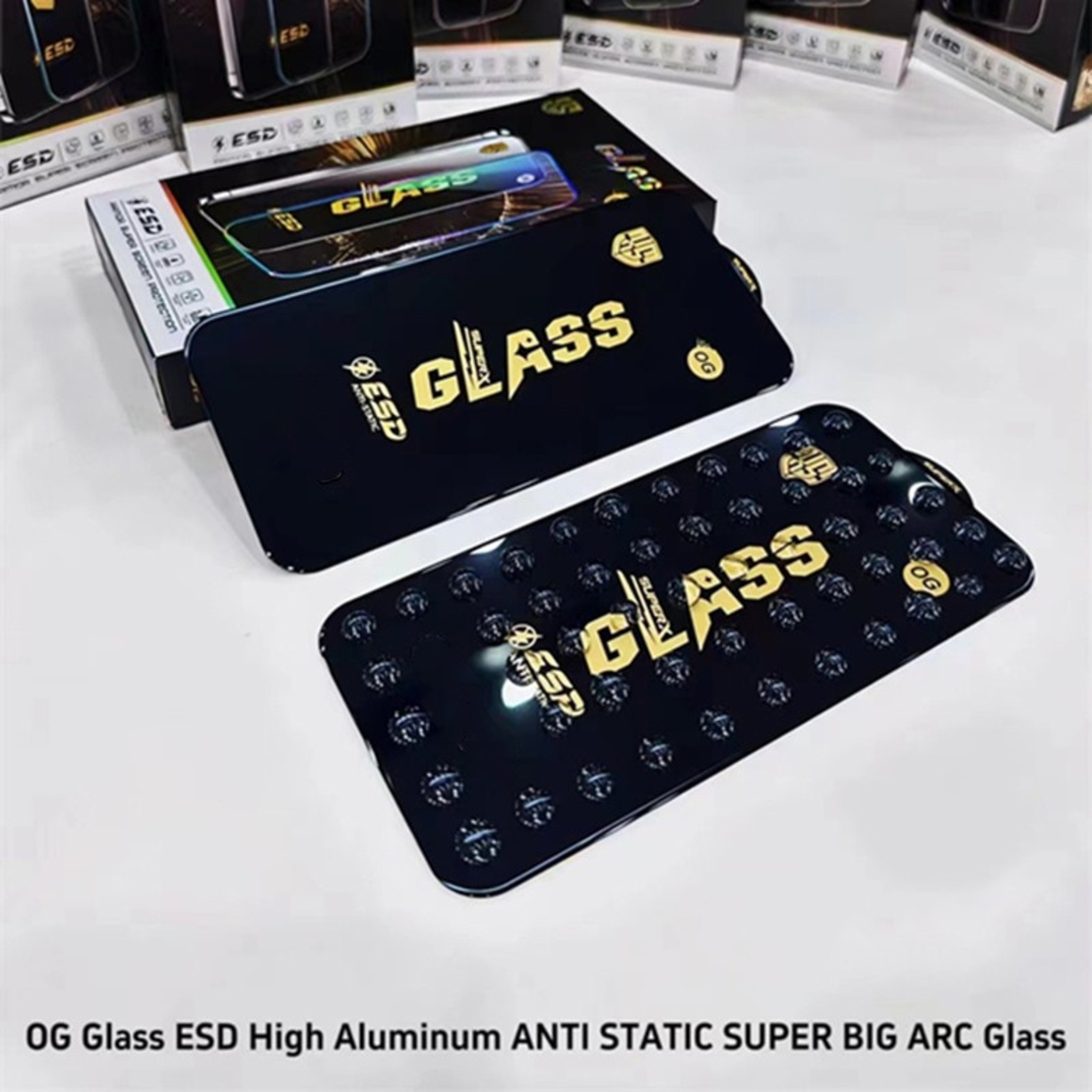 Folie de Protectie pentru iPhone 14 Pro Max, Vafy, Sticla Securizata ESD, Margini Negre, Rezistenta la Zgirieturi, Antistatica, 0.35 mm, Transparenta