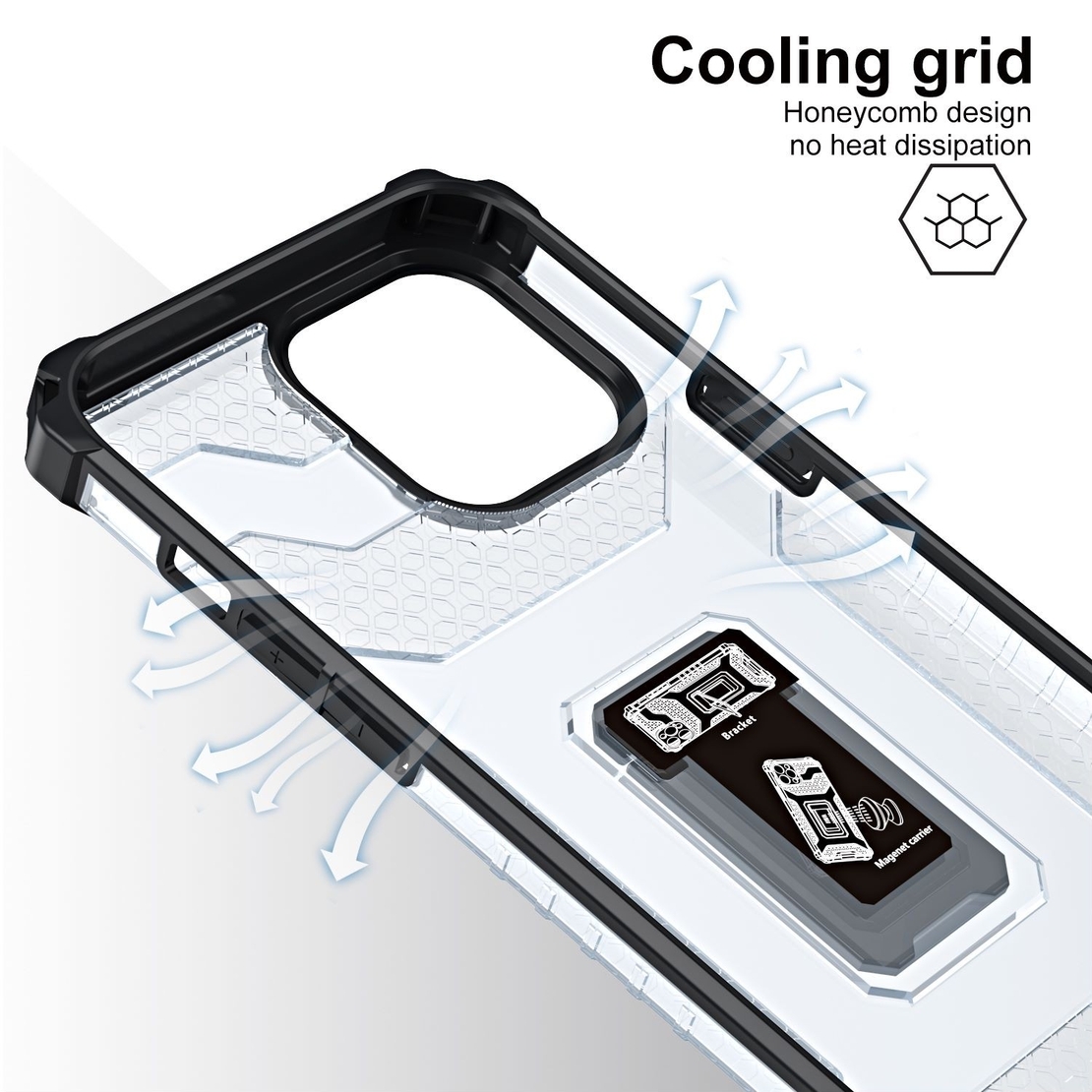 Husa de protectie Vafy compatibila cu Apple iPhone 13 Pro Acrylic Armor cu suport Negru