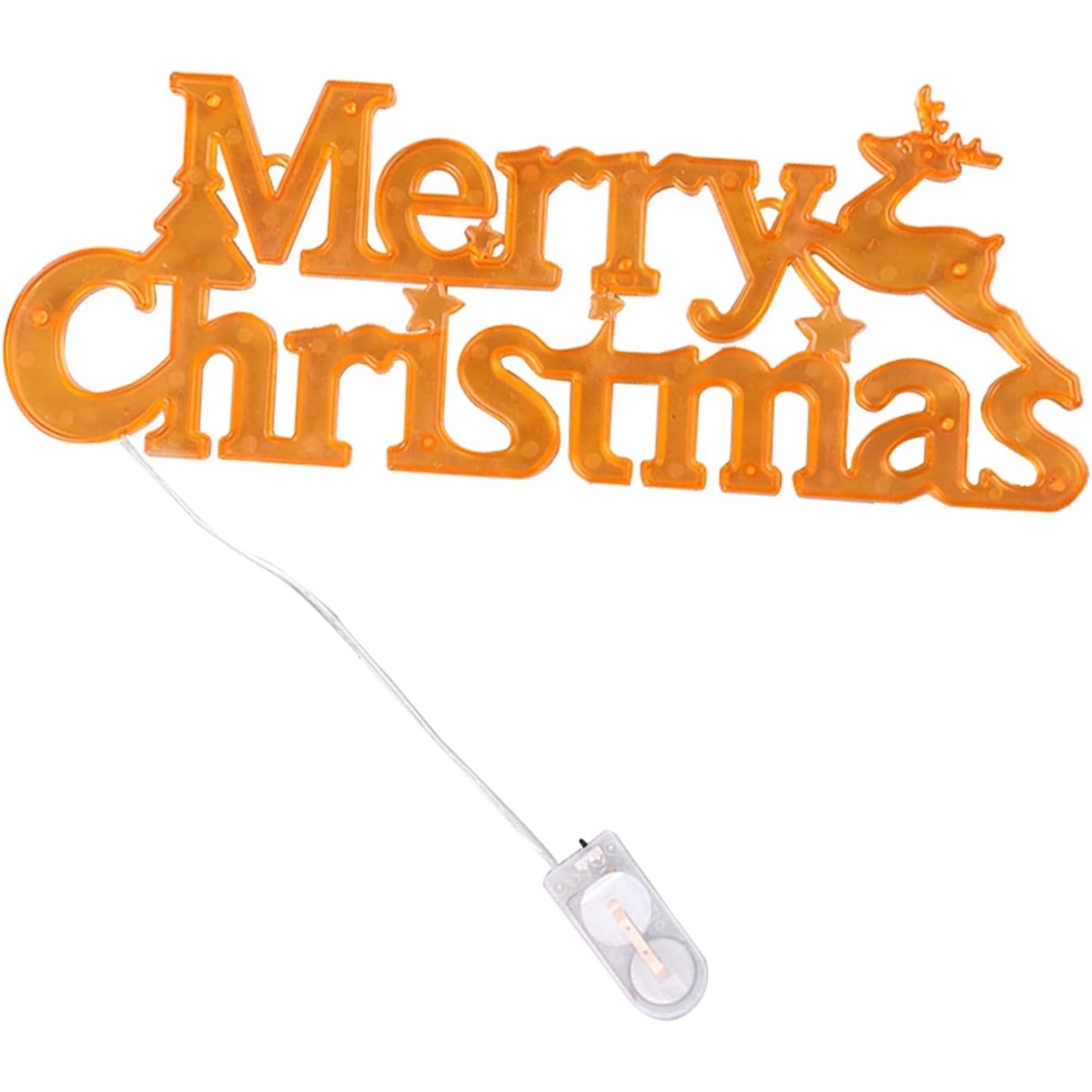 Instalatie LED de Craciun, Vafy, Litere 3D, Merry Christmas, Lumina Calda, 27.5 x 10.5 x 1.4 cm, Galben