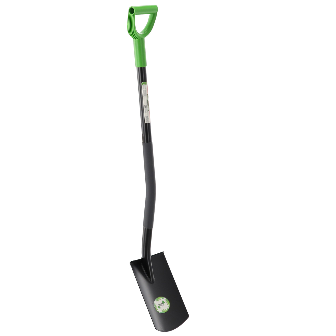 Lopata gradina cu varf ascutit si maner tip D, otel cu acoperire pulbere, coada 120 cm, verde si negru