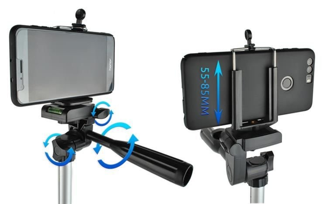 Set stativ foto trepied universal din aluminiu cu telecomanda bluetooth, 34–103 cm