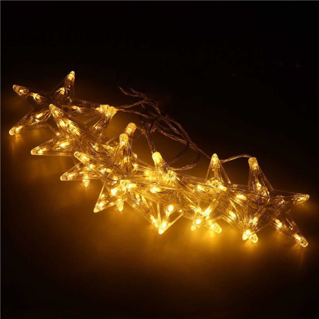 (DL) Ghirlanda luminoasa tip perdea cu stelute 72 LED-uri, 2m, pentru interior/exterior, iluminare alb