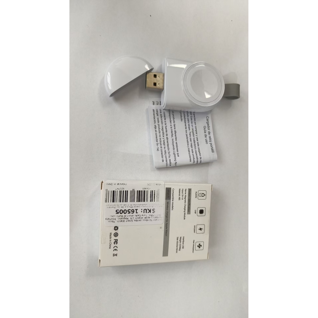Incarcator Wireless pentru Smart Watch, Vafy, Compatibil cu Apple iWatch 1/9, Magnetic, Interfata Port USB-A, Fara Cablu direct in Statie sau Calculator, Negru