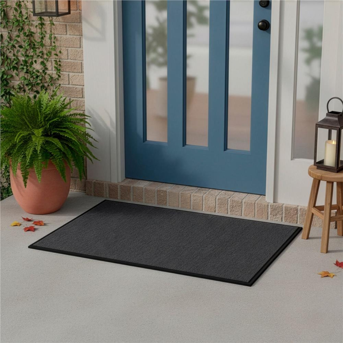 Covoras intrare absorbant antimurdarie, PVC antiderapant, 90x150 cm, gri
