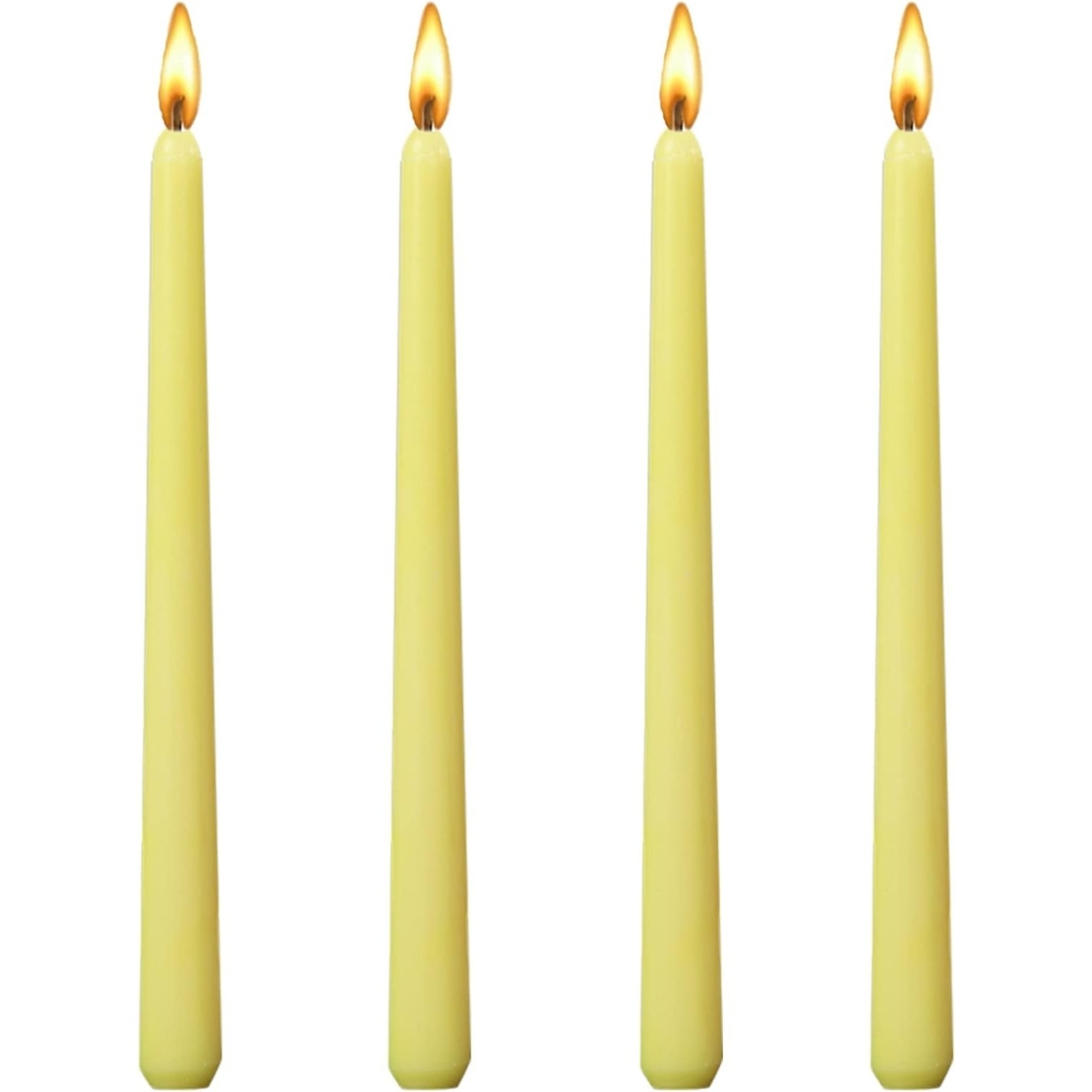 Set 4 Lumanari, Flippy, pentru Suport de Masa, Fara Miros si Fum, din Parafina, 2.2 x 25 cm, Galben