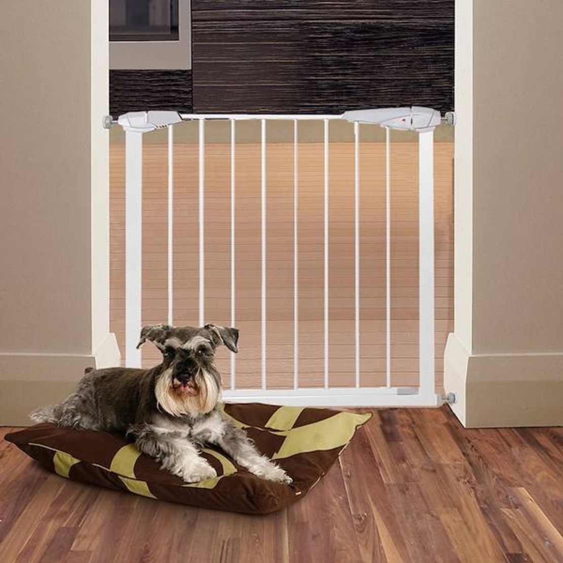 Poarta de siguranta Safety Gate pentru scari, ajustabila 132-141 cm, din otel, alba
