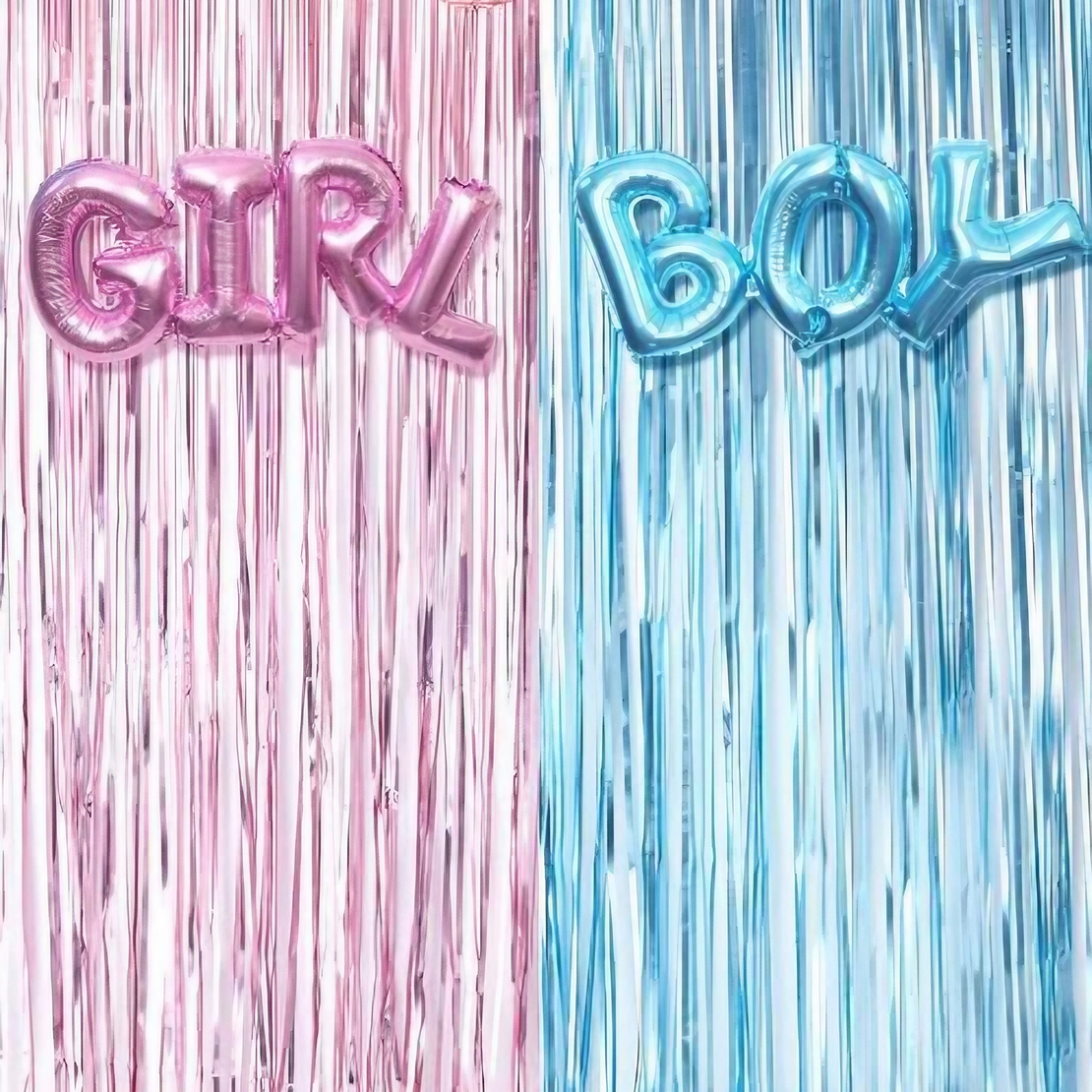 Set Baloane din Folie Metalizată, Vafy, Model Scris Girl, 43x106.5 cm, Tematica Baby Shower, Baloane Party, Ambalaj Individual, Pai Inclus, Umflare cu Aer sau Heliu, Roz