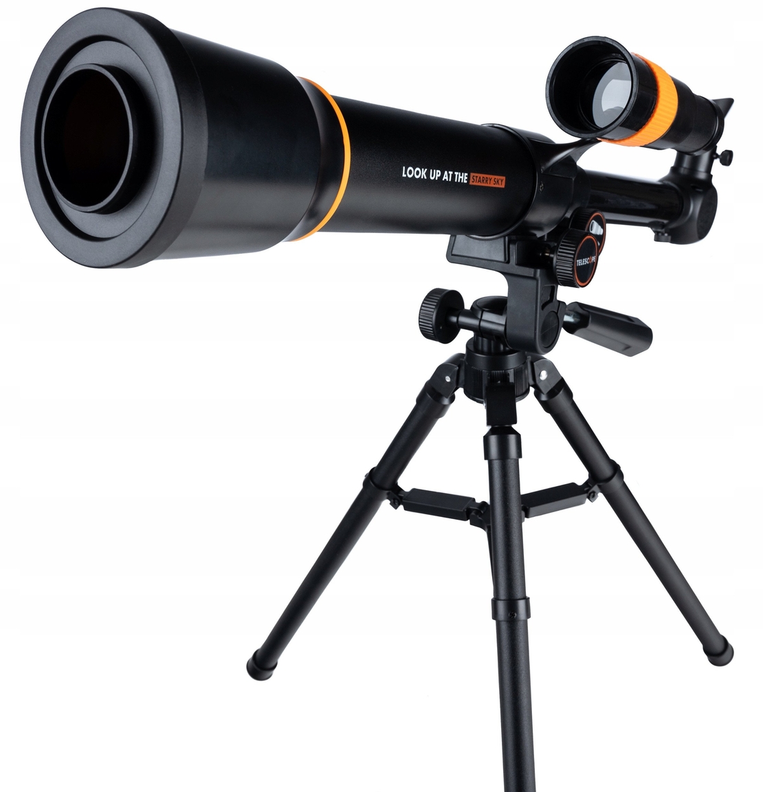 Telescop pentru copii cu stativ si 2 oculare pentru observarea cerului, 46x43x33 cm, negru