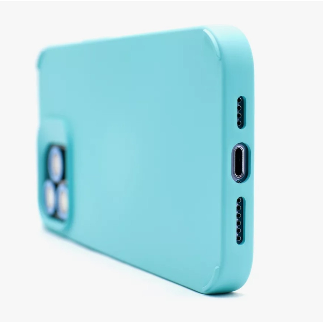 Husa Apple iPhone 14 Pro, Vafy, din Silicon Lichid, Interior din Microfibra, Lentile Fosforescente de Protectie Camera, Anti Amprenta, Rezistenta la Socuri, Bleu