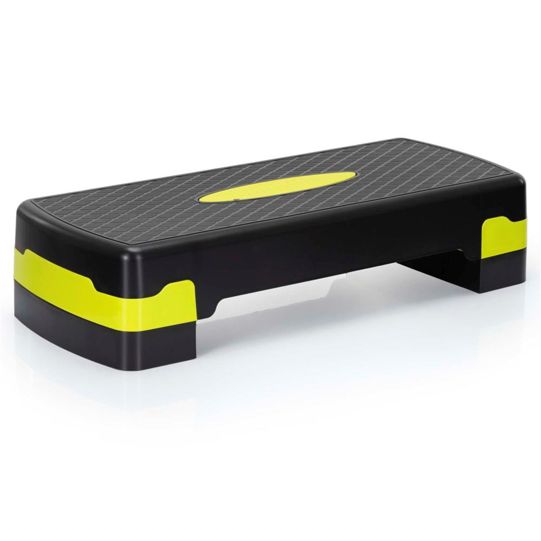 Stepper aerobic, ajustabil in 3 trepte, antiderapant, maxim 350 kg, 68x29x20 cm, negru si verde