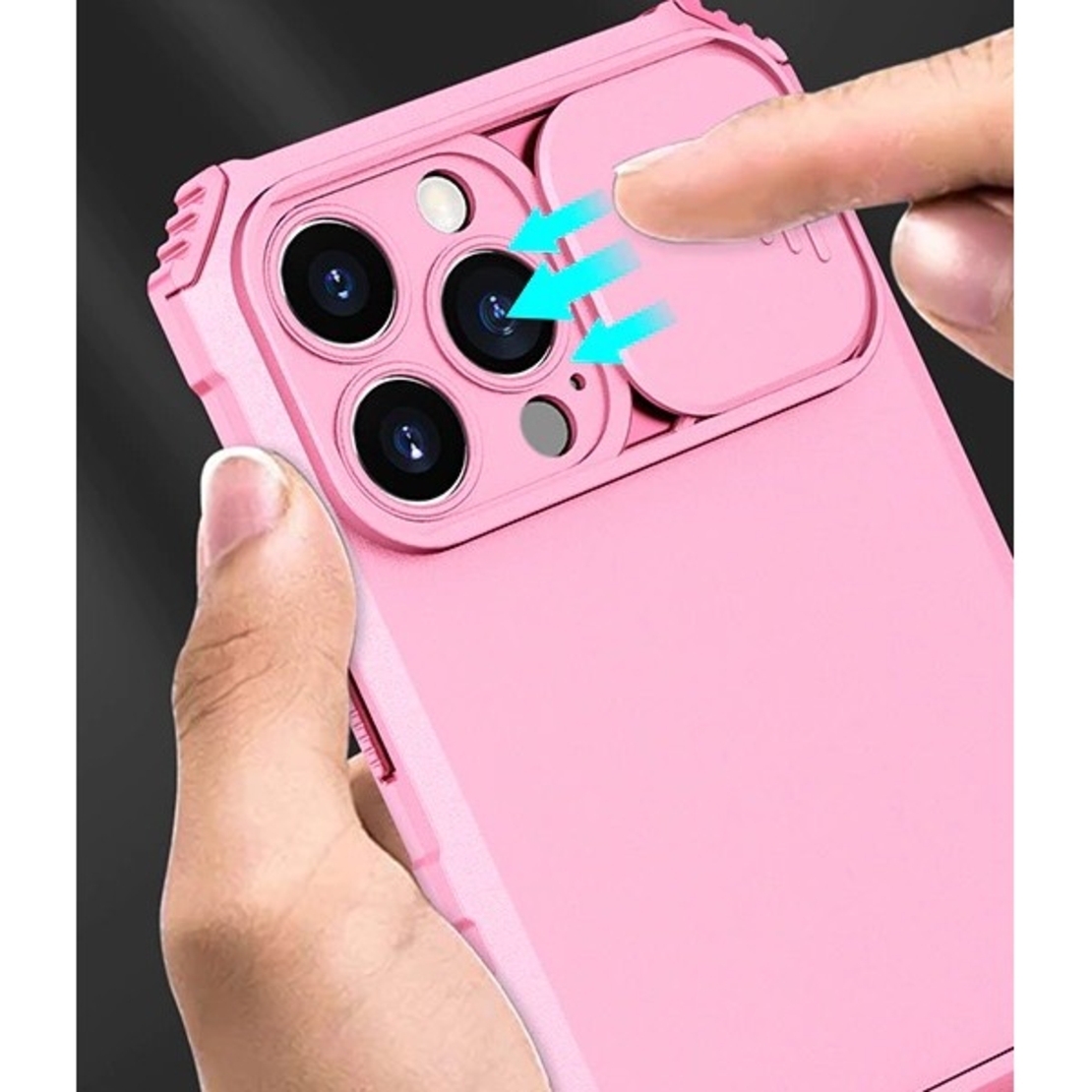 Husa Defender cu Stand pentru iPhone 12, Roz, Suport reglabil, Antisoc, Protectie glisanta pentru camera, Vafy