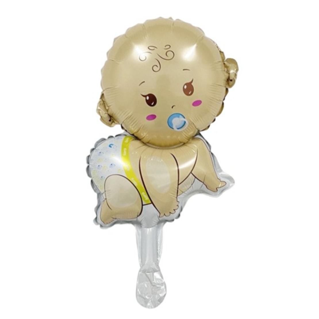 Balon din Folie Metalizata, Vafy, Mini Figurina, Model Bebelus Baietel, Tematica Gender Reveal, 45x25 cm, Ambalaj Individual, Pai Inclus, Umflare cu Aer sau Heliu, Multicolor