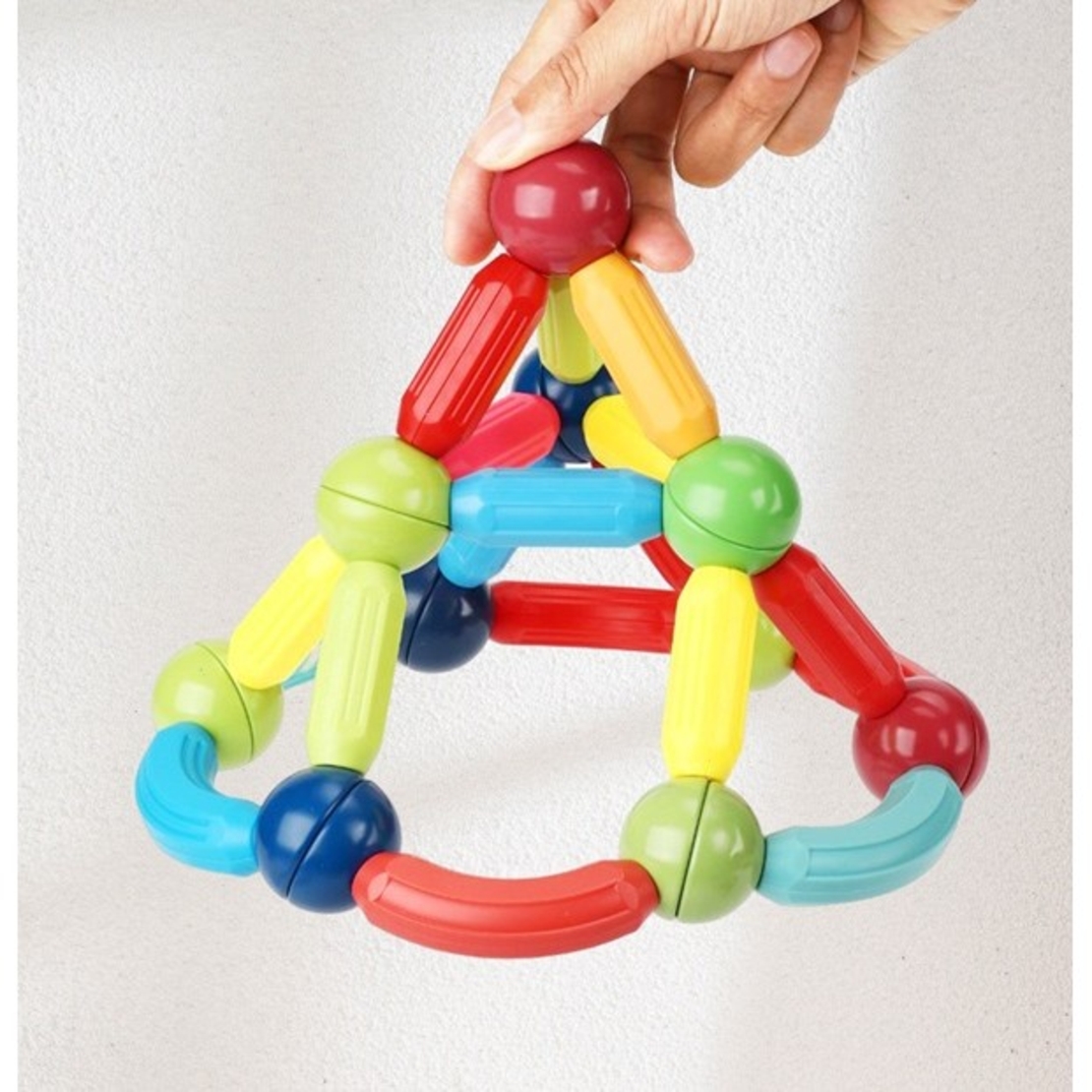 Set 42 de Piese Magnetice de Constructie, Flippy, Puzzle, Forme, 3 Ani, ABS, Magnet, 20x6.5x18 cm, Multicolor