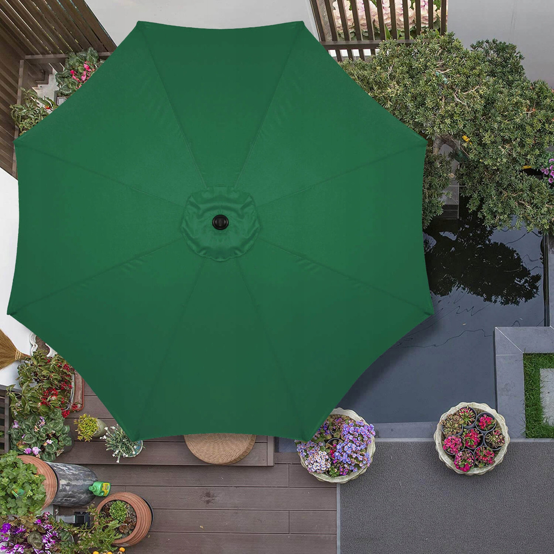 Umbrela terasa gradina, cu inclinare si husa, 300cm, Verde