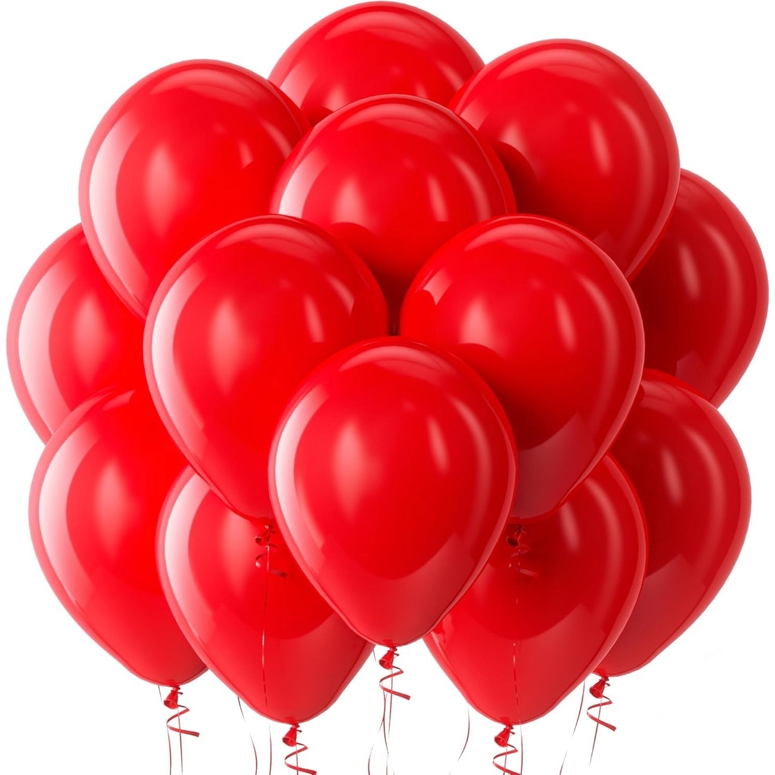 Set 12 Baloane, Flippy, din Latex Standard, 30 cm, Rosu