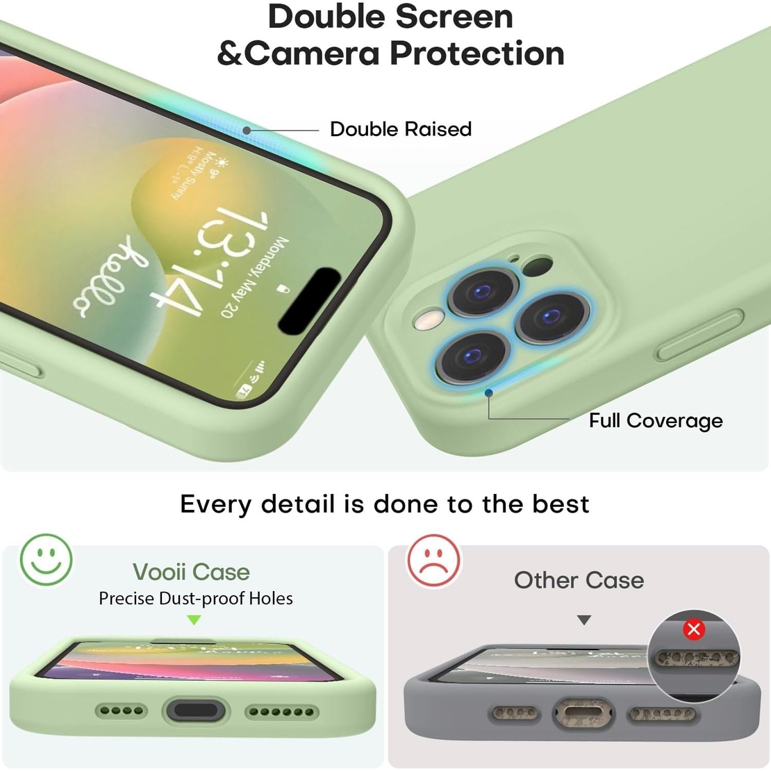 Husa de Protectie Matte TPU, Vafy, pentru Apple iPhone 16 Pro, Protectie Camera, Antisoc, Antizgariere, Antialunecare, Acoperire Completa, Verde