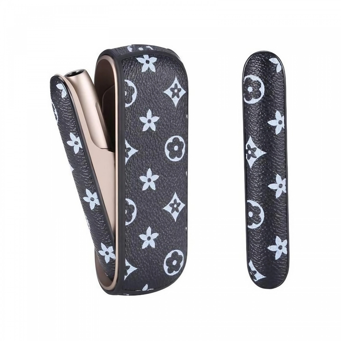 Set Husa Piele Ecologica Si Capac Plastic Vafy, pentru IQOS 3.0 DUO, de Protectie, Anti Soc si Zgarieturi, 20 gr, 12 x 4 x 2 cm, Negru