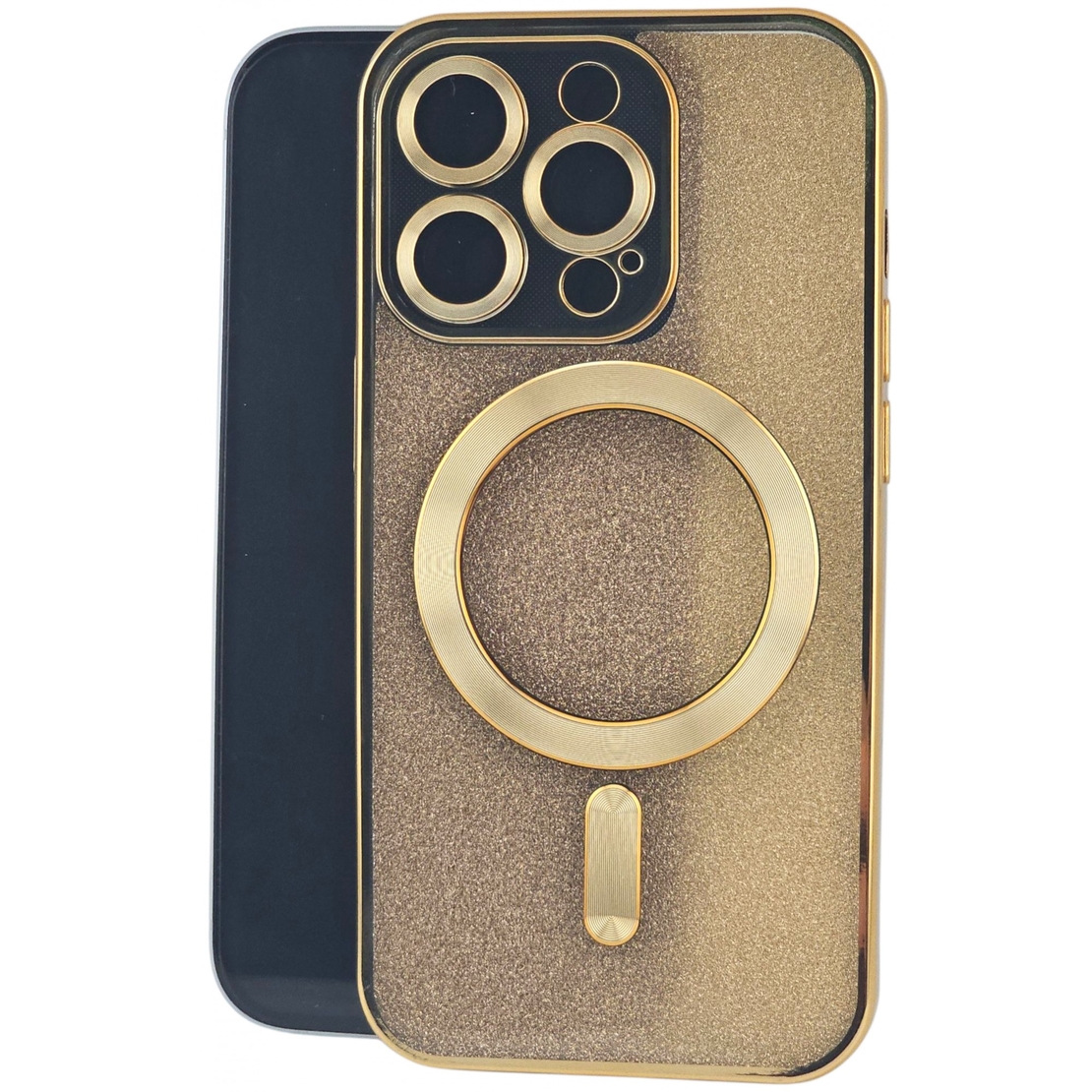 Husa de Protectie 2 in 1, Vafy, pentru Apple iPhone 14 Pro Max, Compatibila MagSafe, Magnetica, cu Protectie Lentila, din TPU, Auriu