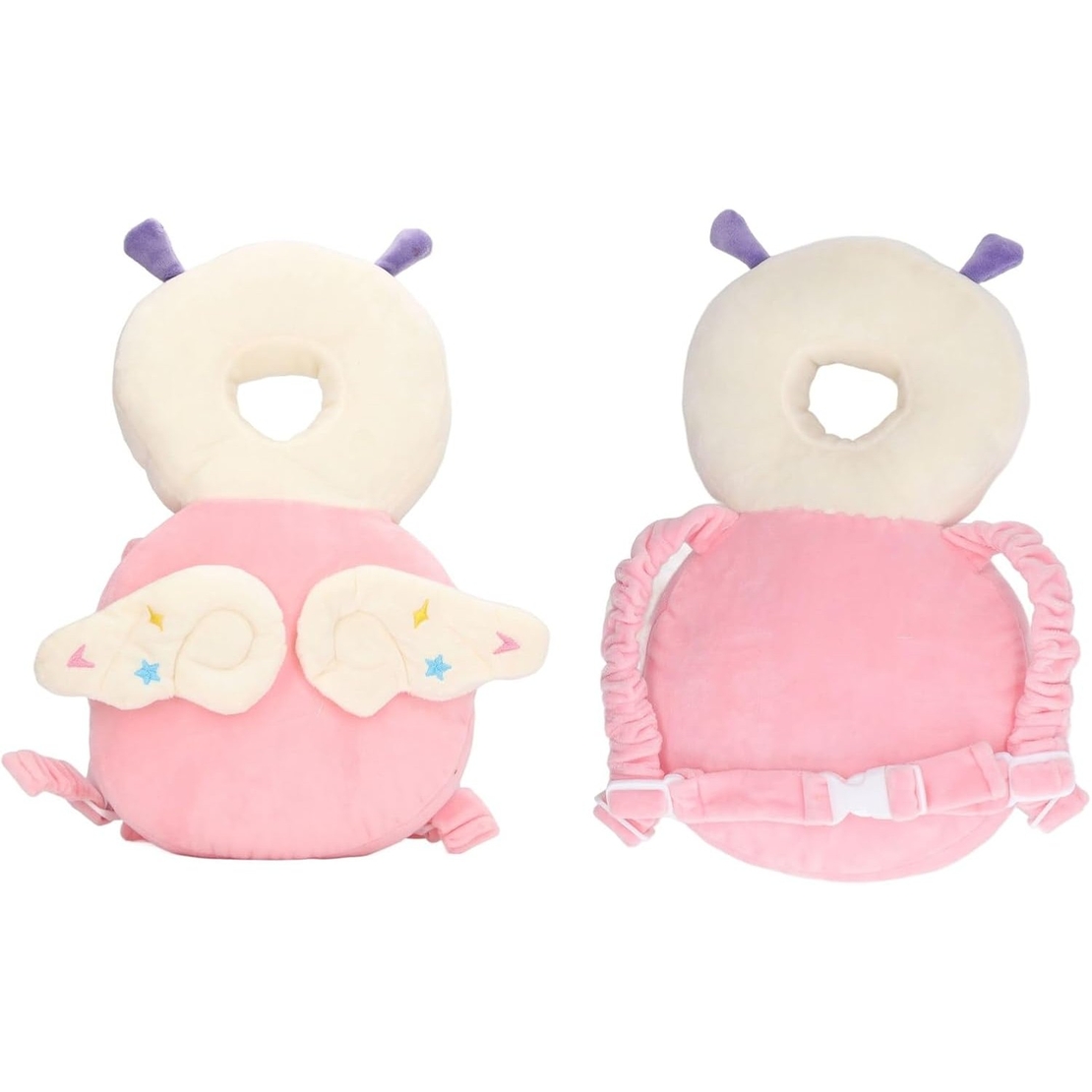 Perna tip Rucsac pentru Protectia Capului, Vafy, Tetiera tip Insecta, pentru Bebelusi, 33x6x19 cm, 180 g, Roz