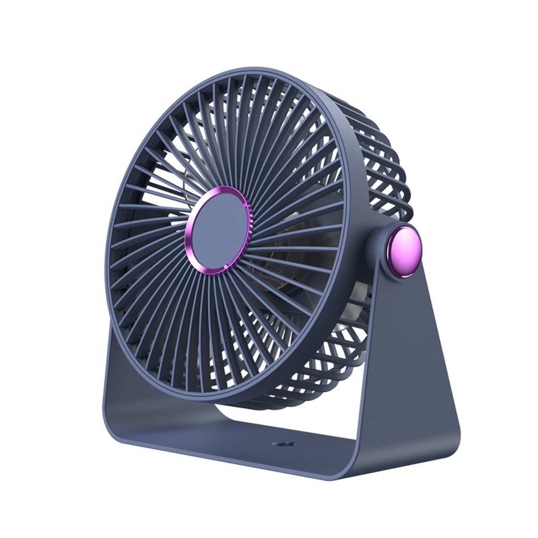 Ventilator 2in1, Vafy, de Masa/de Perete, Incarcare USB, 3.7 V, 4.5 W, 1200 mAh, 17.5 x 17 x 7.6 cm, Albastru Fumuriu