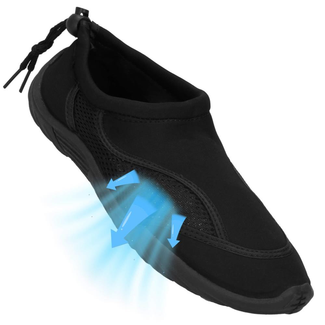 Pantofi apa unisex, material respirabil, talpa EVA antiderapanta, negru, marimea 44