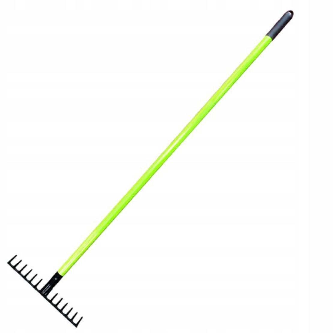 Grebla pentru gradina cu maner din fibra de sticla si cap din otel, 35x8x148 cm, verde si negru