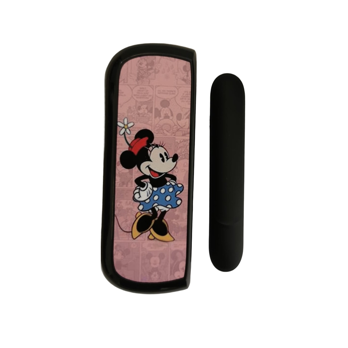 Set Husa Si Capac Plastic Vafy, pentru IQOS Iluma, de Protectie, Capac Magnetic, Anti Soc si Zgarieturi, 20 gr, 12 x 4 x 2.5 cm, Model Minnie Mouse, Roz