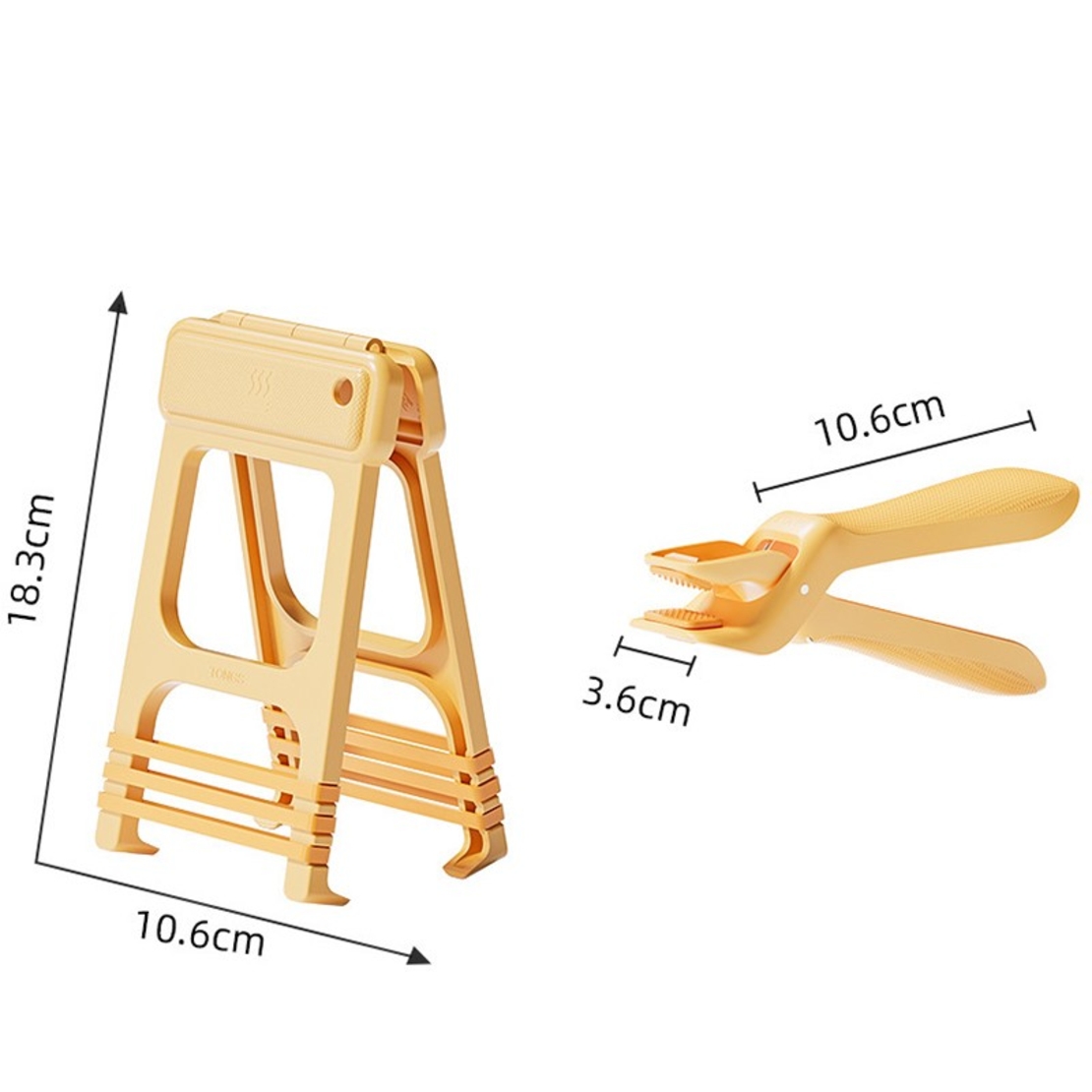 Clema pentru Boluri, Flippy, Anti-Alunecare, din ABS si Silicon, Extindere, pentru Oale, Tigai, de Uz Casnic, Rezistent la Temperaturi Inalte, 18.3 x 10.6 cm Bej