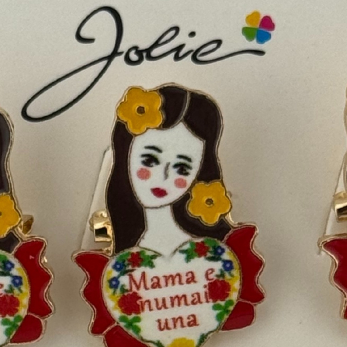 Set 12 Brose Martisor Primavara, Jolie, Model Fata, Mesaj Mama e Numai Una, Multicolor