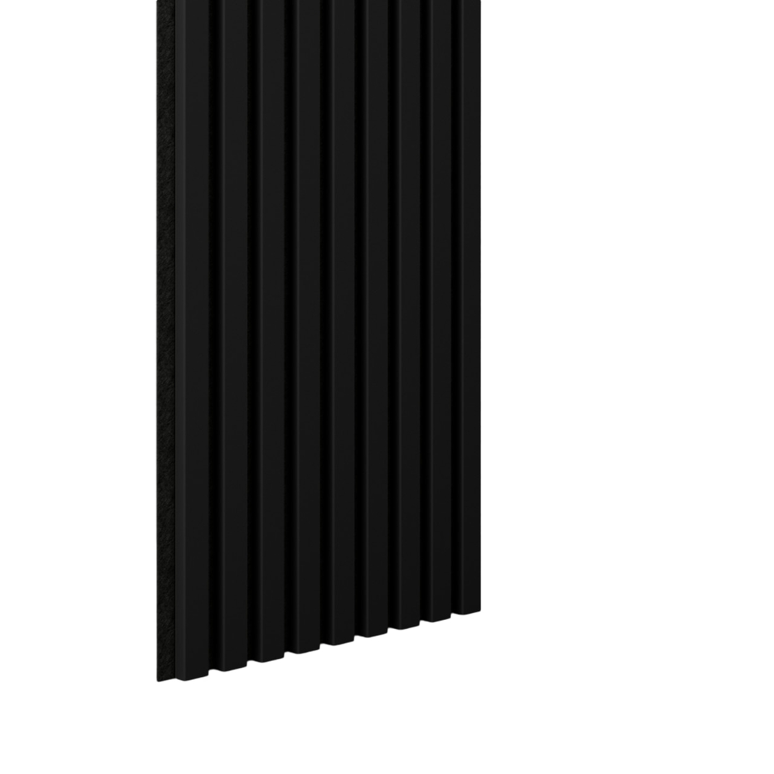 Riflaj MDF decorativ LDA PREMIUM de tip Panou Acustic, Negru, 260x40 cm