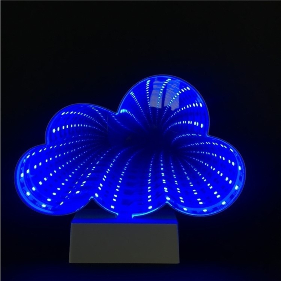 Decoratiune Luminoasa cu Baterii/USB Neon Model Norisor 20 cm Alb Rece