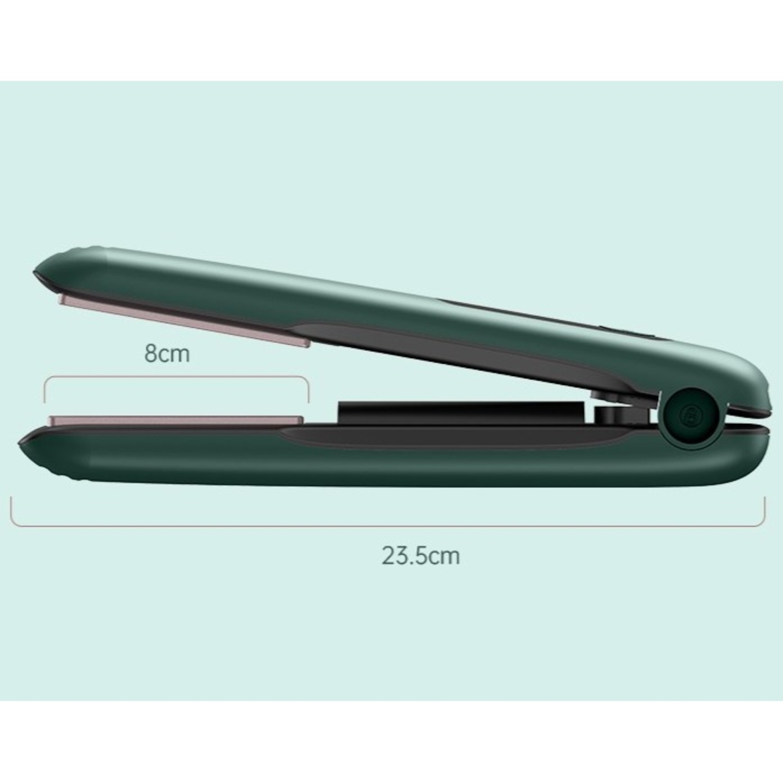 Placa de Par fara Fir, Vafy, Adaptor Tip C, 4 Trepte de Temperatura, Tensiune 5V, Capacitate Baterie 5000 mAh, Indreptat, Ondulat, 23.5x3.3x4.5 cm, Verde