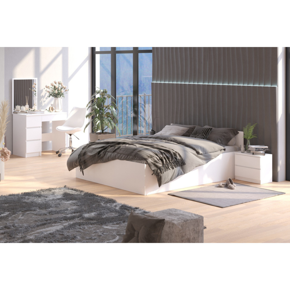 Somiera metalica rabatabila pentru pat 160x200 cm cu pistoane gaz, 26 lamele, cadru rezistent