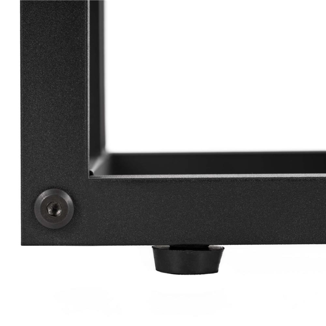 Suport pentru flori cu 6 polite din lemn, structura metal, 51x34x68 cm, negru