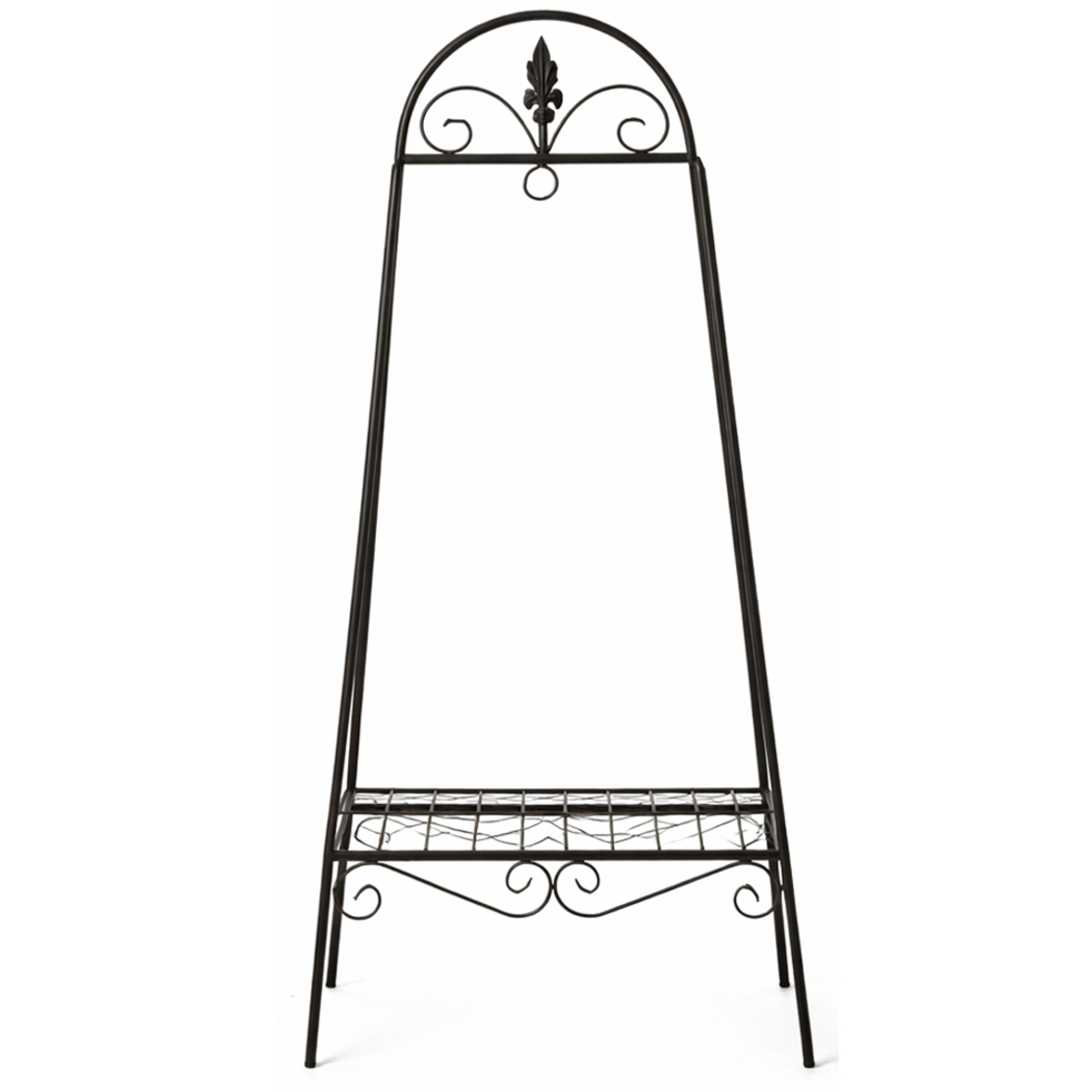 Suport flori metalic pentru ghivece, structura metalica, 49x40x99 cm, negru