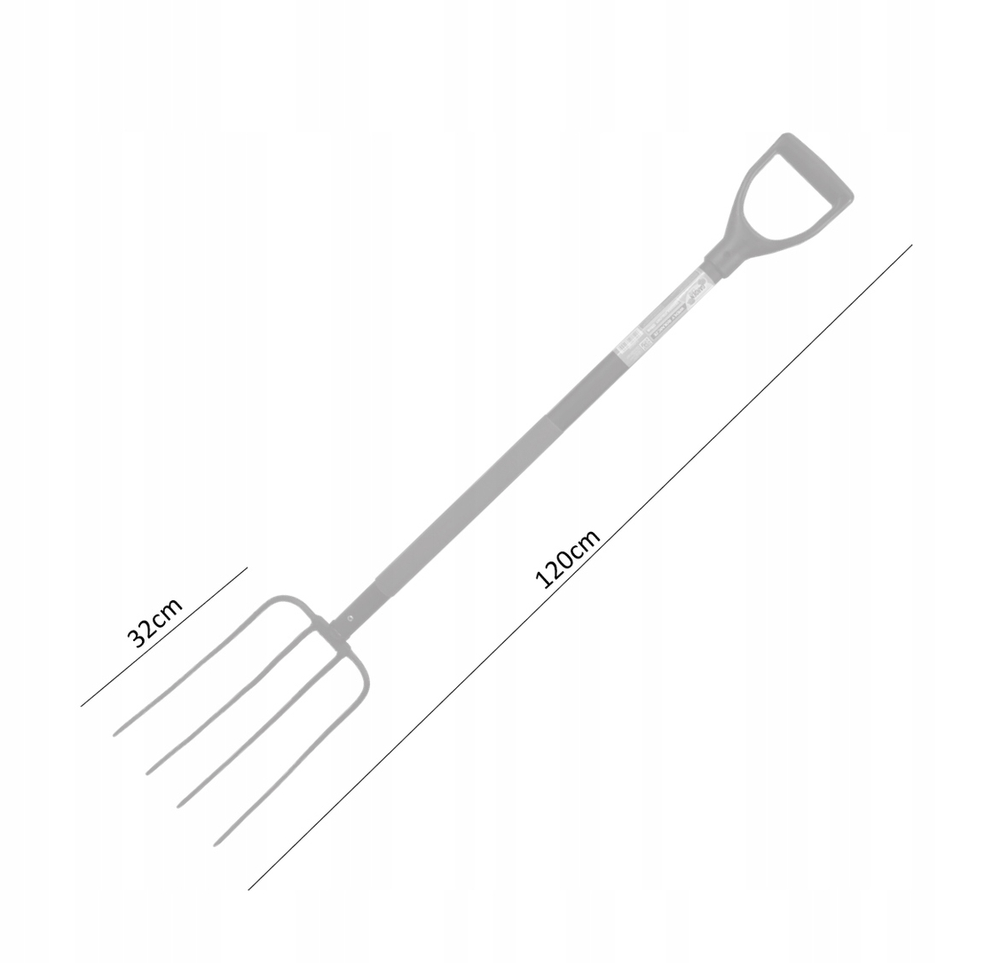 Furca pentru gradina din otel cu maner tip D, 120 cm, negru