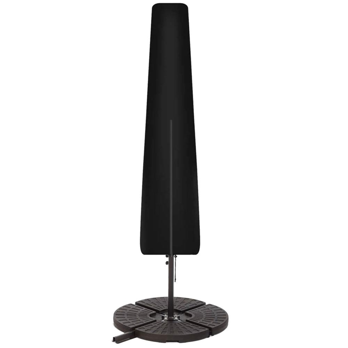 Husa protectie pentru umbrela de gradina, impermeabila, cu fermoar si snur reglabil, 265 cm, negru