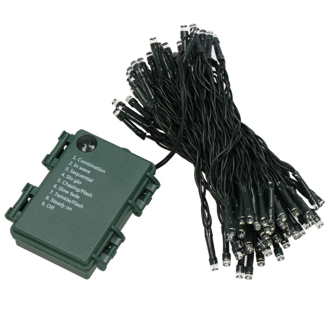 Instalatie lumini de exterior pentru gradina, 10 metri, 100 LED-uri, cu baterii, multicolor