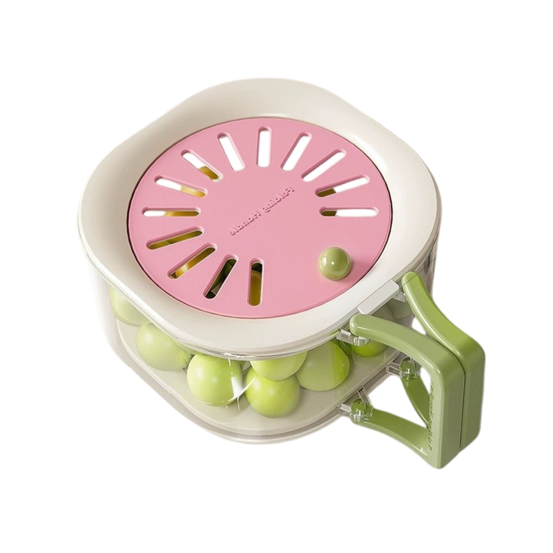 Cos de Scurgere pentru Fructe 2 in 1, Vafy, din Plastic Durabil, Filtru Telescopic, Scurgator de Fructe si Legume, pentru Uz Casnic, 15 x 15 x 8.5 cm, Roz/Bej