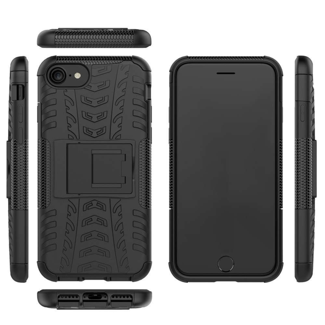 Husa protectie Flippy pentru Huawei P40 Lite Defender Model 3 cu Suport, Negru