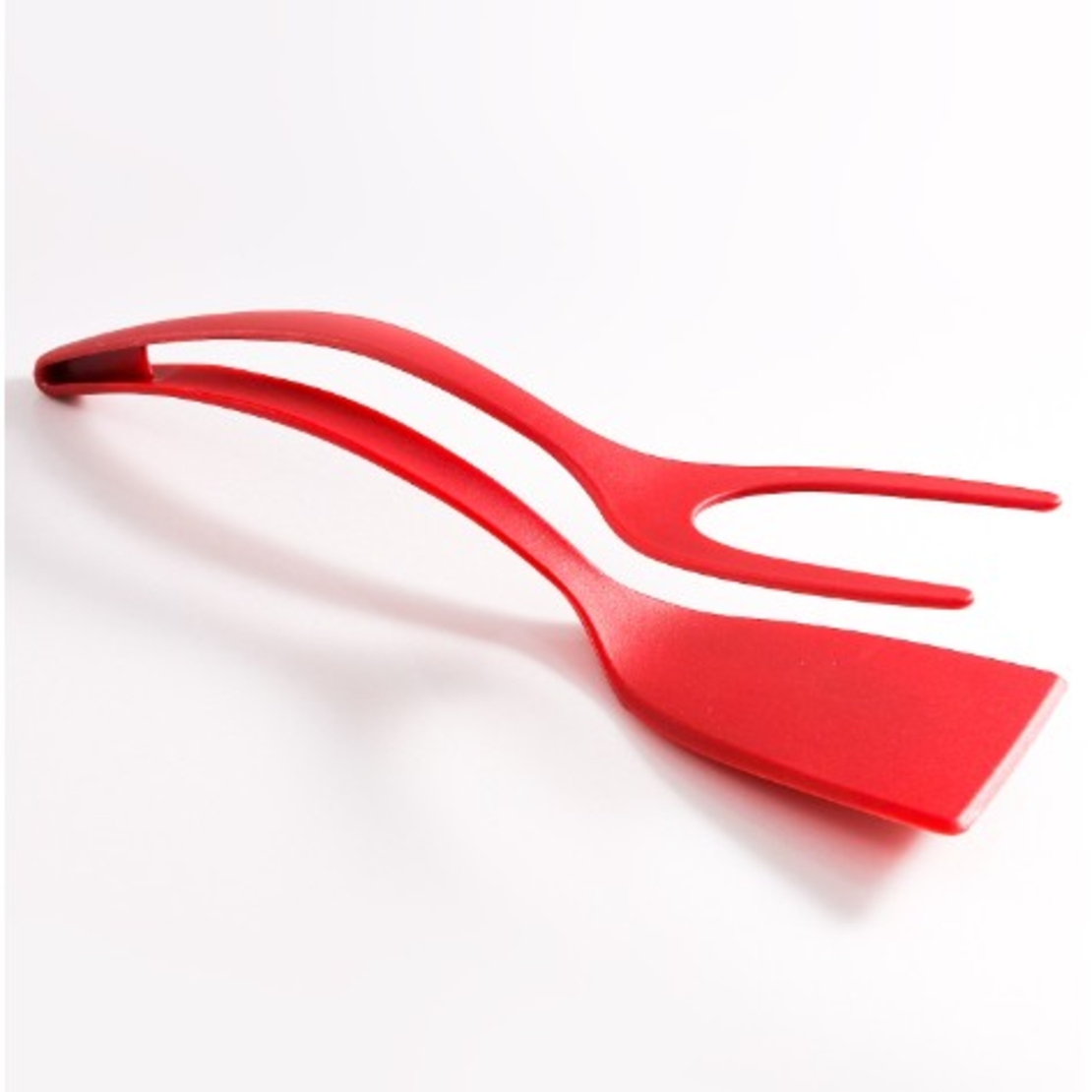 Spatula Multifunctionala tip Cleste, Flippy, Spatula Cleste pentru Gatit, Silicon PP, pentru Alimente, Carne, Paine, 31 x 8.5 cm Rosu