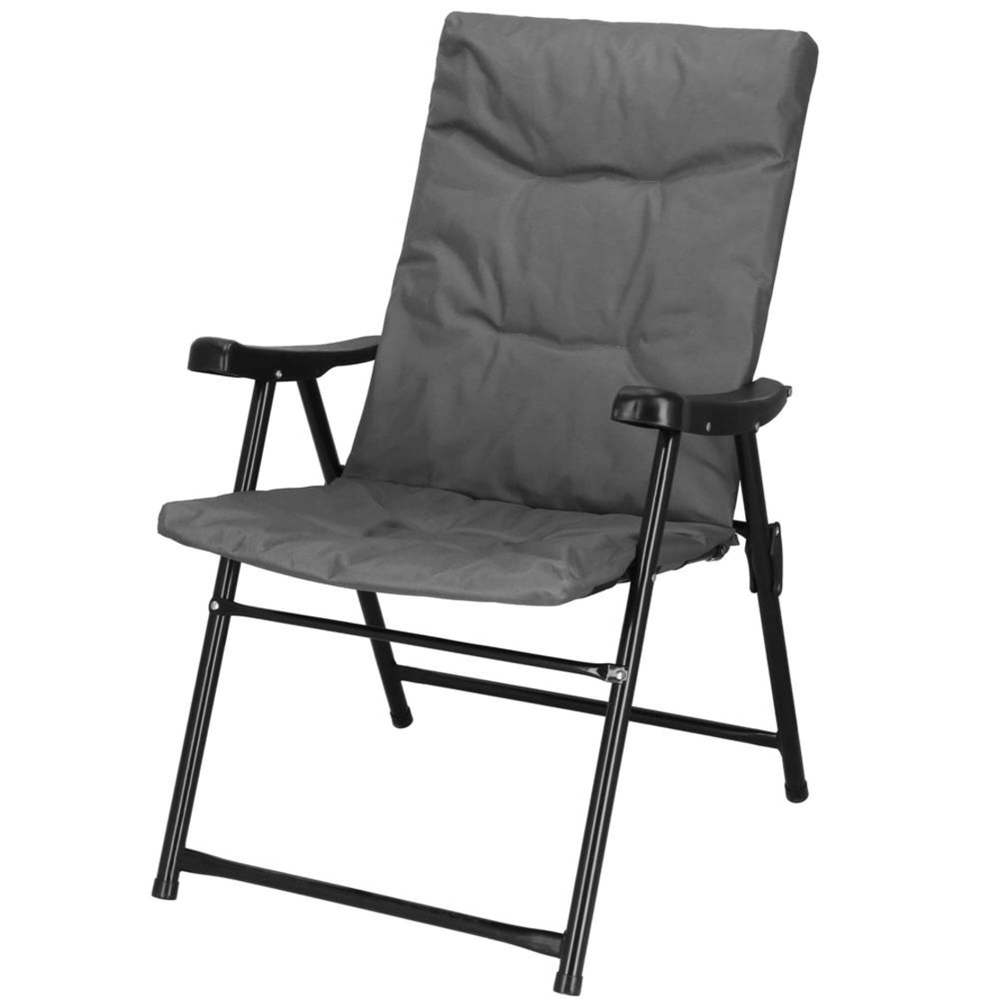 Scaun pliabil pentru terasa sau camping, sezut si spatar cu burete, maxim 120kg, gri