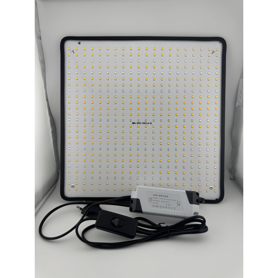 Lampa Crestere Plante, Vafy, Model Keel Edge, 500 LED, 85-265 V, 45 W, Spectru Alb Cald, Rosu si Albastru, 30 x 30 cm, Negru