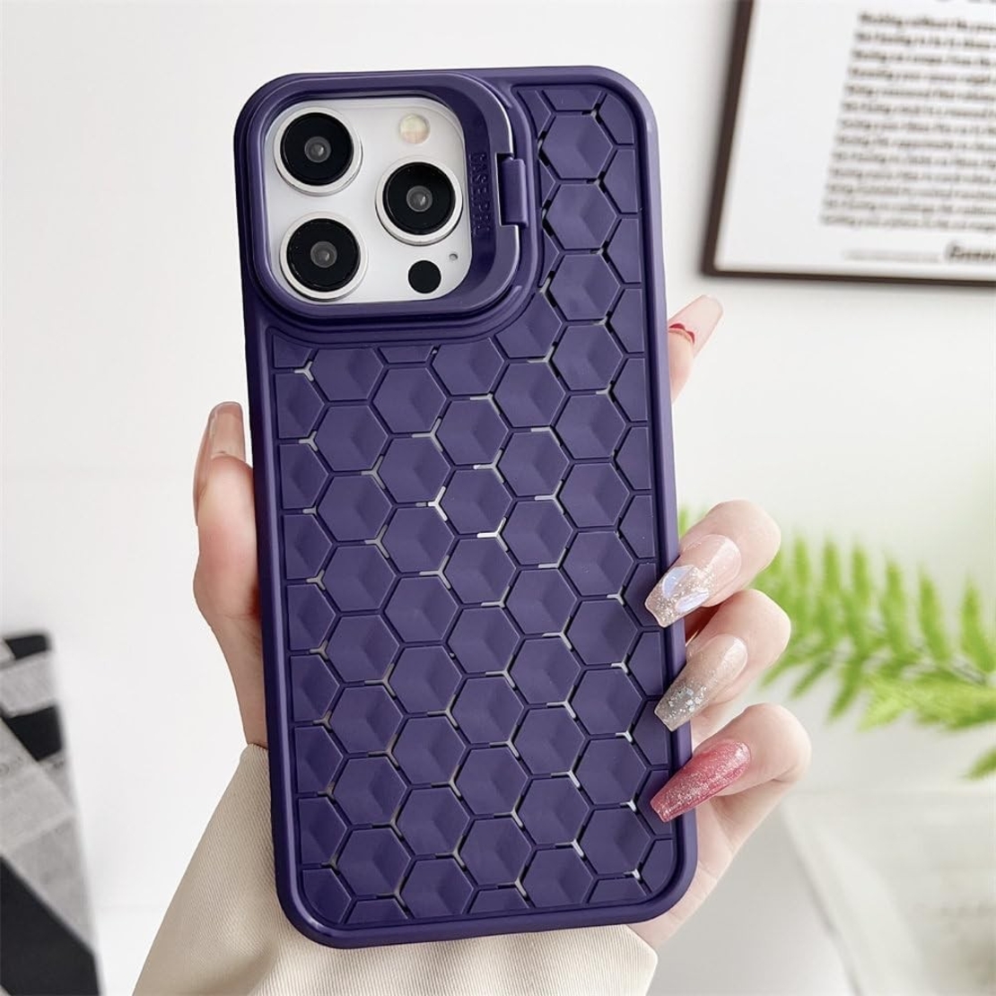 Husa de Protectie TPU, Vafy, pentru Apple iPhone 15 Plus, 3D Cube, cu Inel, Protectie Camera, Antisoc, Antizgariere, Antialunecare, Acoperire Completa, Mov