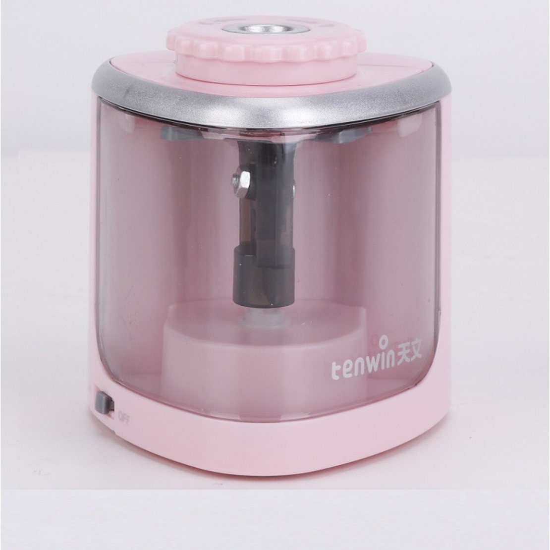 Ascutitoare Electrica Semi-Automata, Flippy, din Plastic, Baterii 2 x AA (neincluse), 6.5 x 6.5 x 7.5 cm, Roz