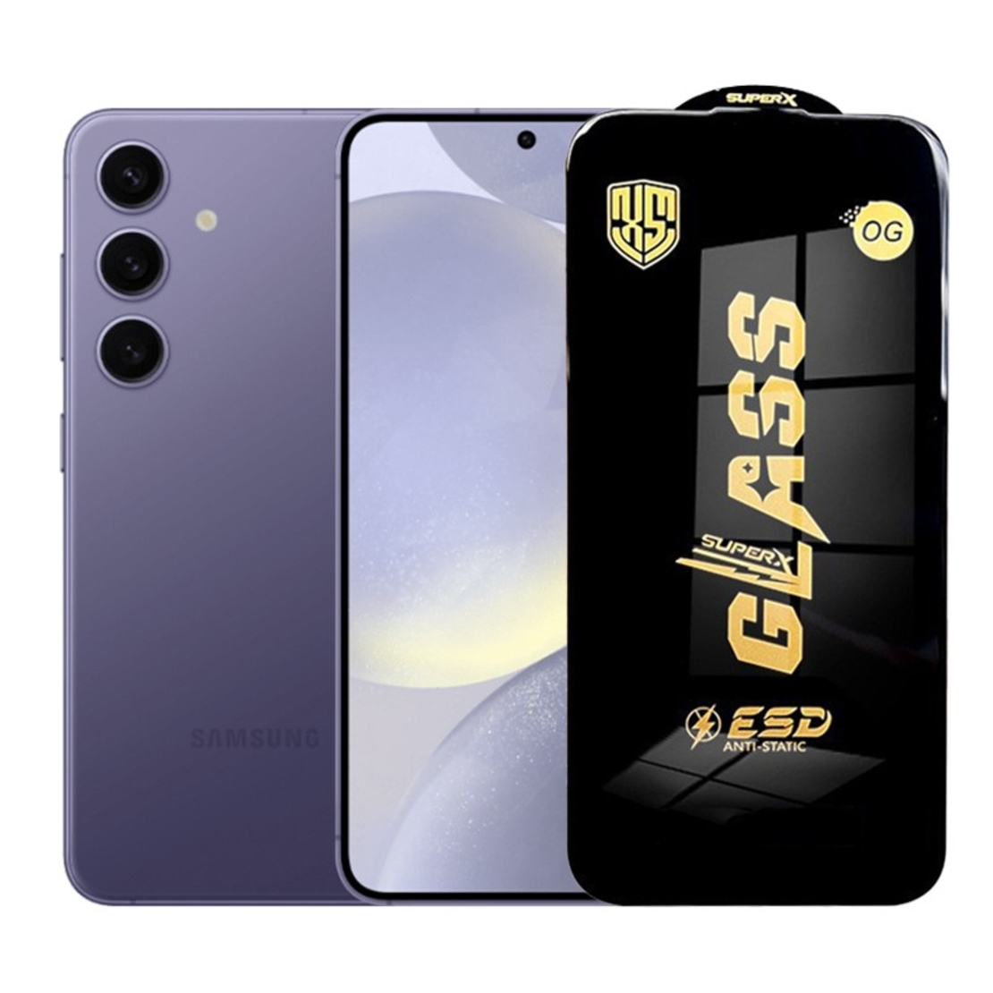 Folie de Protectie pentru Samsung Galaxy S24, Vafy, Sticla Securizata ESD, Margini Negre, Rezistenta la Zgirieturi, Antistatica, 0.35 mm, Transparenta