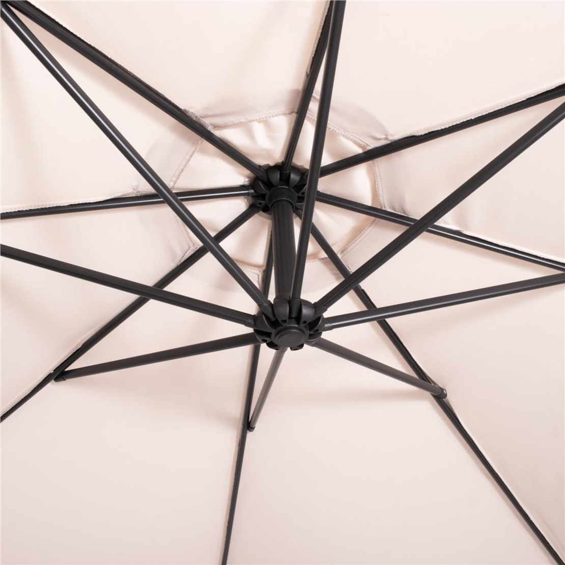 Umbrela de gradina cu brat lateral banana, cu husa, 300cm, bej