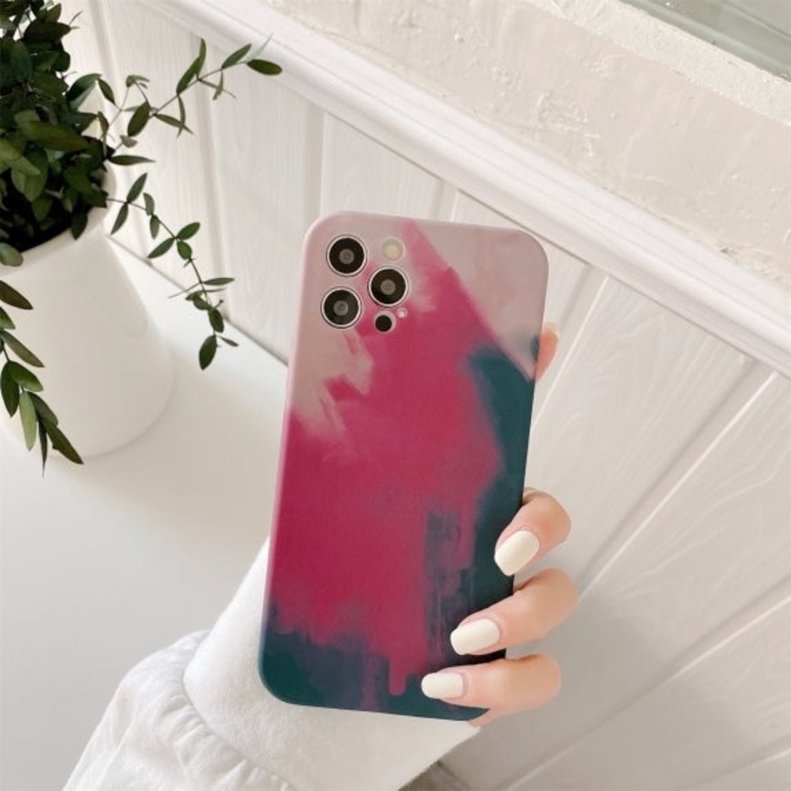 Husa protectie Vafy compatibila cu Apple iPhone 11 Pro Max Tpu Ombre, Roz/Mov/Negru