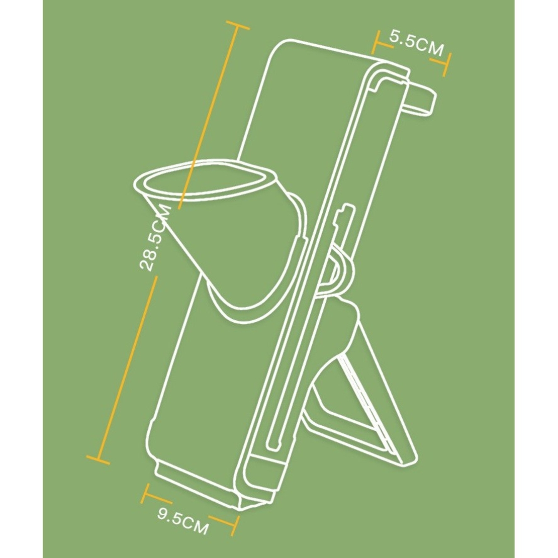 Feliator de Legume Multifunctional, Flippy, Taieturi Diferite, Razatoare pentru Bucatarie, Taietor de Cartofi, Presa Manuala, Pliabila, Extensibila, PP PET, 23.5x9.5x5.5 cm, Gri