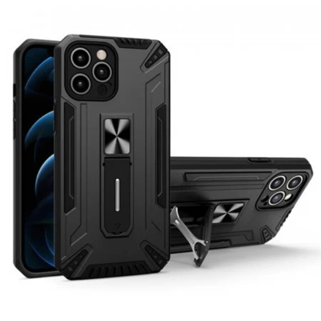 Husa de protectie Vafy pentru Apple iPhone 13 Defender Sergeant Brave cu suport,Negru